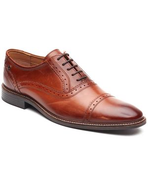 Base London Ascot Oxford Leather Burnt Oxford Shoes - Brown