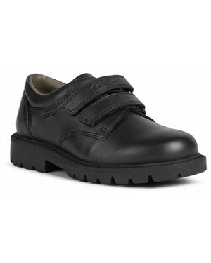 Geox Shaylax Leather Boy's Shoes - Black