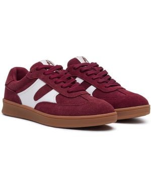 Hush Puppies Maura Suede Bordeaux Trainers - Red