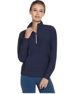 Skechers Performance Goluxe Rib 1/4 Zip Pullover - Blue