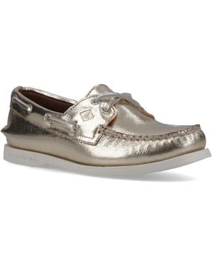 Sperry Top-Sider Authentic 2 Eye Leather Boat Shoes - Grey