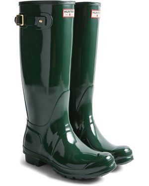 HUNTER Original Tall 170 Yrs Anniversary Wellington Boots Rubber - Green