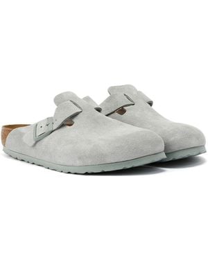 Birkenstock Boston Suede Clogs - Grau