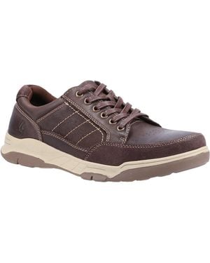 Hush Puppies Finley Zapatos De Cuero Para Hombre Color Café Con Cordones - Marrón