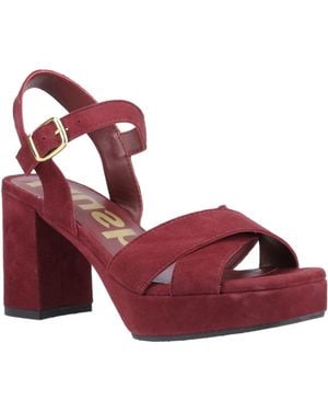 Hush Puppies Ophelia Suede Bordeaux Sandals - Red