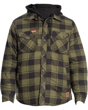 Hard Yakka Quilted Flannel Shacket Shirt Jacket - Green