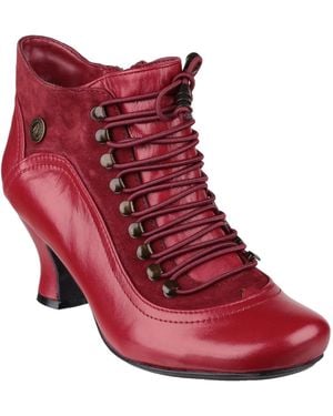Hush Puppies Vivianna Leather Boots - Red