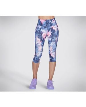 Skechers Go Walk Hw Summer Rose Capri Nylon Sports Leggings - Blue