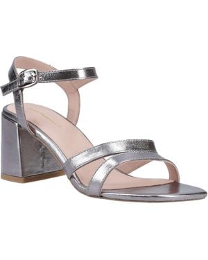 Hush Puppies Nalani Leather Pewter Heels - Metallic