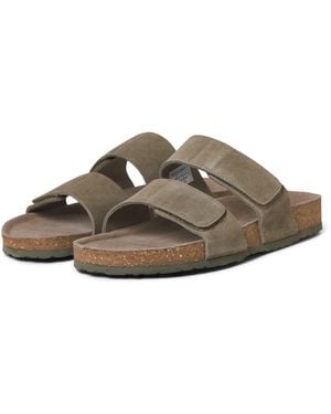 Jack & Jones Malta Suede Martini Sandals - Brown