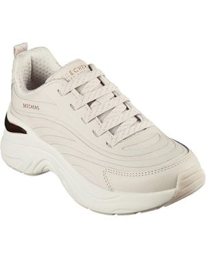 Skechers Step N Flow 177575-Nat Natural Lace Up Shoes - White