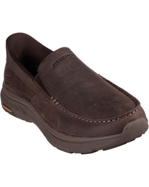 Skechers Pollard Osgood Leather Cocoa Loafers - Brown