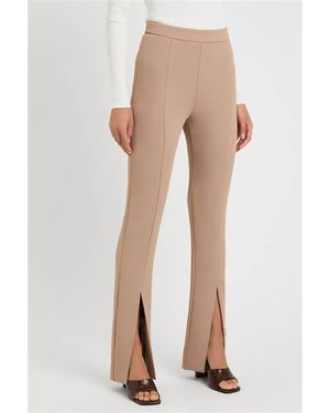 Madmext Beigefarbene Hose Mit Hohem Bund Und Schlitz Mg1651 Für Damen - Natur