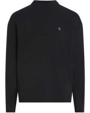 Calvin Klein Cotton Crew Neck Sweater Für Herren - Schwarz