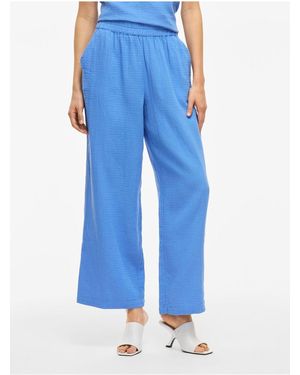 Vila Hose Mit Weitem Bein Nia High Waist Für Damen - Blau