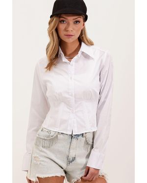 Bigdart 20231 Slim Fit Popeline-Hemd Für Damen - Weiß