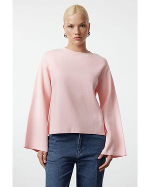 Trendyol Mehr Nachhaltiger Basic-Strickpullover Für Damen - Rot