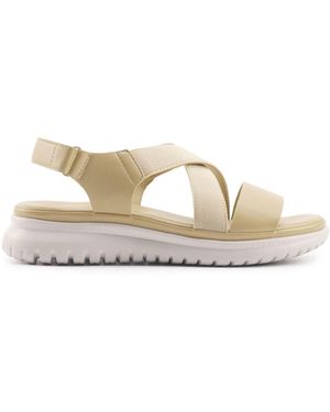 TRAVEL SOFT Gelbe Komfortsandalen Für Damen - Natur