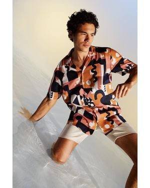 Defacto Kurzarmhemd Mit Normaler Passform Und Apache-Kragen Z6027Az23Sm Für Herren - Mehrfarbig