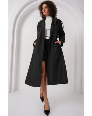 Bigdart 5941 Langer Trenchcoat Mit Zweireihigem Kragen – Für Damen - Schwarz