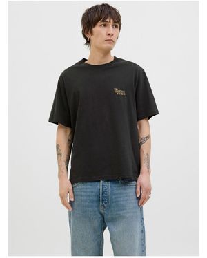 Jack & Jones T-Shirt Gedruckt Rundhalsausschnitt T-Shirt Für Herren - Schwarz