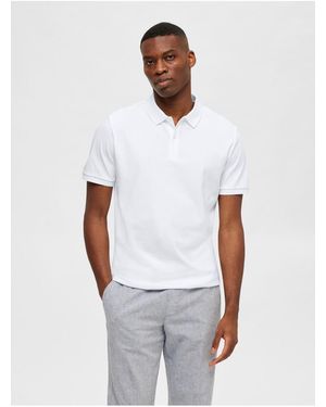 SELECTED Kurzärmeliges Poloshirt Für Herren - Weiß