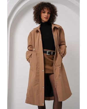Bigdart 5939 Modell Camel Lang Gefütterter Trenchcoat Für Damen - Braun