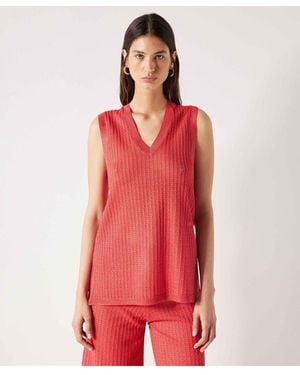 Ipekyol Strukturierte Strickwaren Yarn Für Damen - Rot