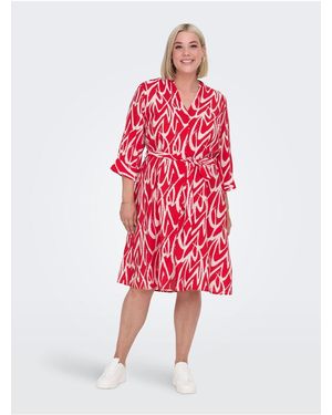 Only Carmakoma Kleid Carolivera Midikleid Für Damen - Rot