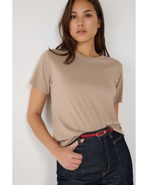 No Matter What Basic-T-Shirt Mit Rundhalsausschnitt Für Damen - Natur