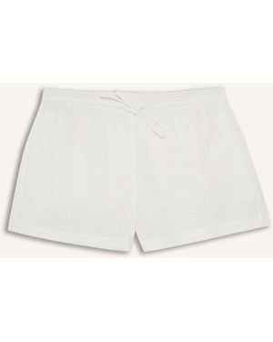 Defacto A-Linie, Normale Taille, Kurze Beine, Musselin-Shorts Für Damen - Natur