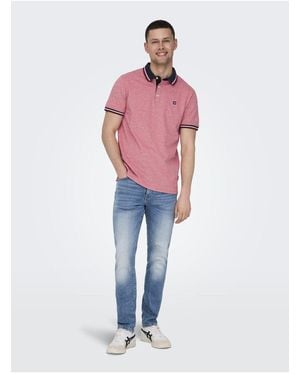 Only & Sons Onsfletcher Life Slim Ss Polo Noos Rennrot Für Herren