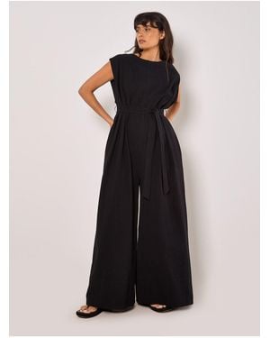 Apricot Jumpsuit Mit Weitem Bein Für Damen - Schwarz