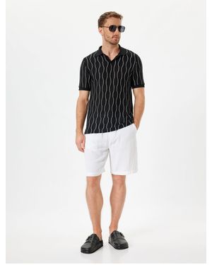 Koton Bermudashorts Aus Baumwollmusselin – Mit Schnürung - Schwarz