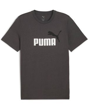 PUMA T-Shirt Ess 2 Color No. 1 Logo Tee, Rundhals, Kurzarm, Uni Für Herren - Schwarz