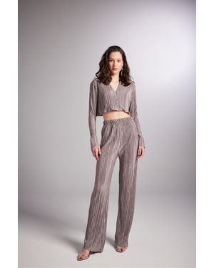 HOLLY LOLLY Flexible Bequeme Hose Mit Gummibund Nerz Für Damen - Braun