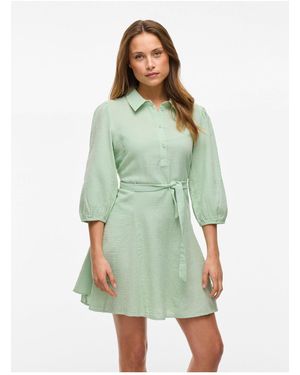 Vila Blusenkleid Nia Kurzes Für Damen - Grün