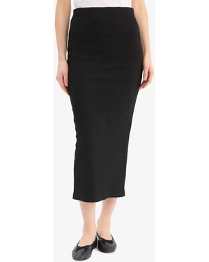 Defacto Hohe Taille, Geripptes Leibchen, Basic, Gerade, Maxi, Schwarzer Bleistiftrock, C4497Ax25Sp Für Damen