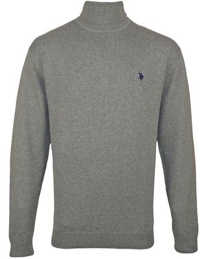 U.S. POLO ASSN. Pullover Rollkragenshirt Langarm Rundhalsausschnitt Für Herren - Grau