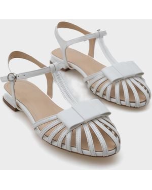 Capone Outfitters Amara Lattice Geflochtene Ballerinas Für Damen - Weiß