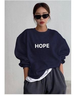 My Blog Marineblaues Bedrucktes Hope-Sweatshirt