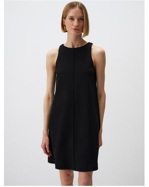 Jimmy Key Schwarzes Basic-Minikleid Mit Rundhalsausschnitt Und Ärmeln Für Damen