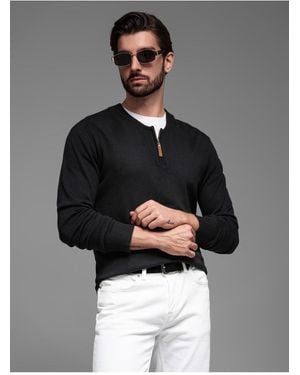 Ombre Pullover Mit Viskose Und Breitem Ausschnitt V2 Xxl Für Herren - Schwarz