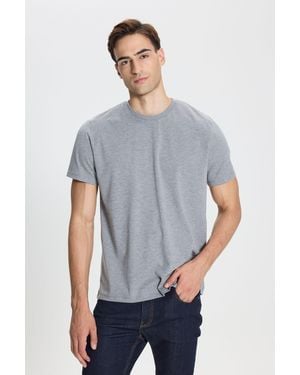 AC&Co / Altınyıldız Classics Baumwolle Slim Fit Slim Fit Rundhalsausschnitt Dunkelgrau Melange T-Shirt Für Herren