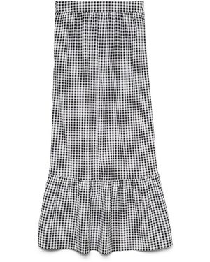 Vero Moda Rock Vmcheck Hohe Taille Langer Rock Für Damen - Grau