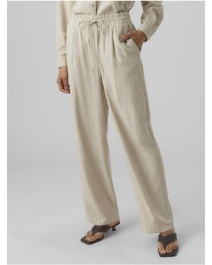 Vero Moda Hose Mit Weitem Beinschnitt Vmjesmilo Mittlere Taille Hose Für Damen - Natur