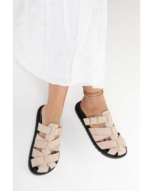 Shoeberry Hausschuhe Vion Wildleder Mit Schnallendetail Für Damen - Weiß