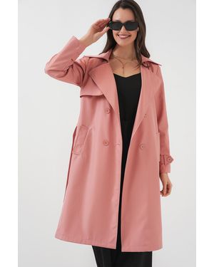 Bigdart 5918 Trenchcoat Mit Zweireihigem Kragen – Für Damen - Pink