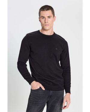 Wrangler Rundhalsausschnittregularfit Strickwaren Für Herren - Schwarz