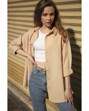 Pattaya Basic-Oversize-Shirt P21S110-5260 Für Damen - Natur